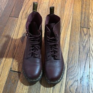Burgundy Dr. Martens lace up boots
